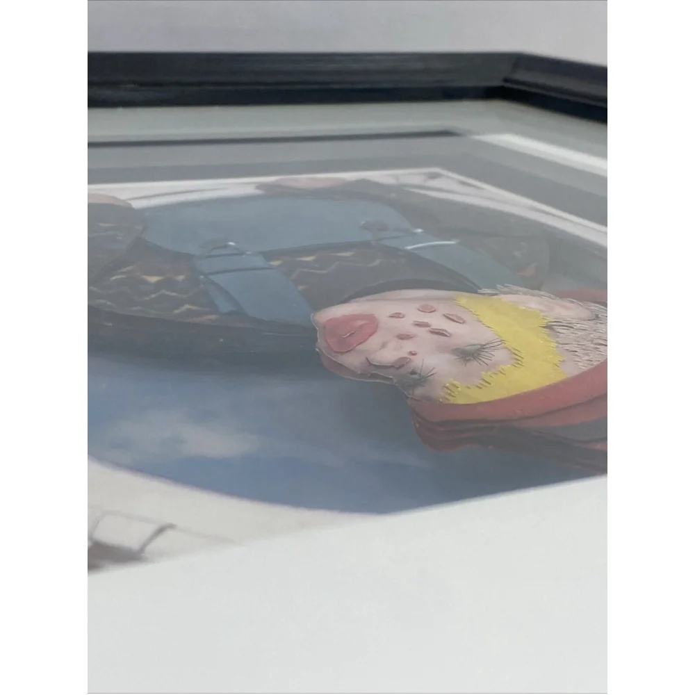 3D Paper Art Sculpture Picture Child With Clown Makeup 2003 Realistic Signed - Picture 15 of 15